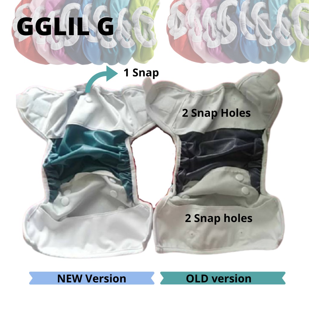 Clodi newborn gg lil g 3-9kg motif polos dpt 1 insert popok kain diaper cuci ulang clody SNI