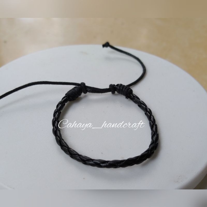 Gelang Rajut Anyam 3mm Kulit Sintetis Kalep Harga Grosir