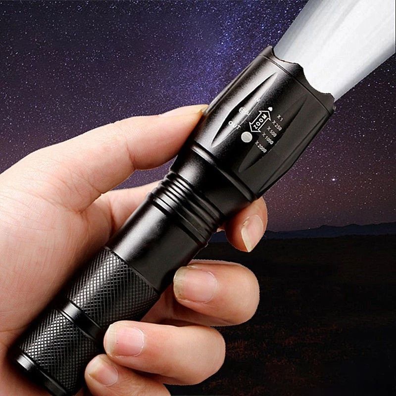 SENTER LED USB RECHARGABLE XML-T6 10000 LUMENS SENTER LED SUPER TERANG JARAK JAUH SENTER LASER JARAK