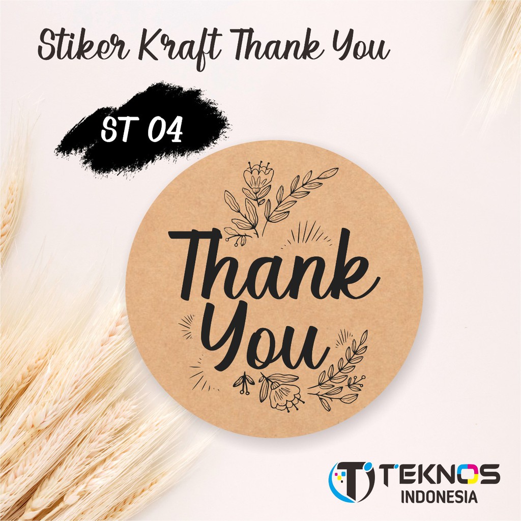 

[75 PCS] STICKER LABEL THANK YOU KRAFT MURAH ST 04