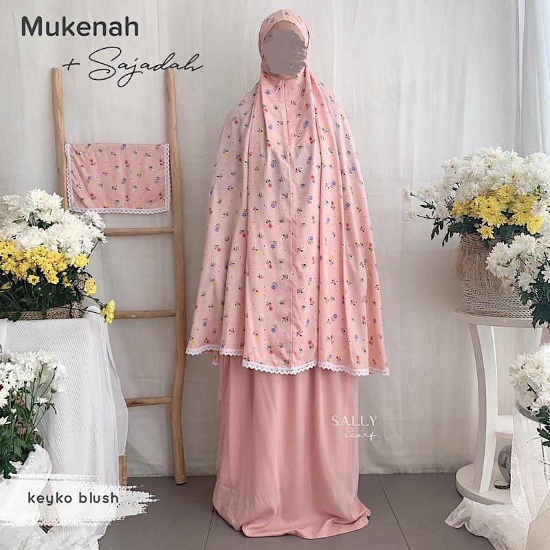 READY STOCK Mukena Traveling Jumbo Keyko Blush by Sally_scarf