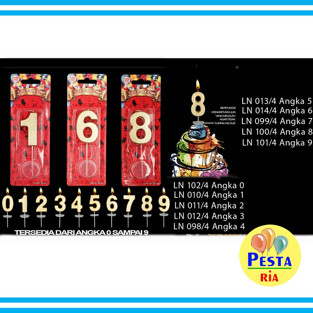 Murah  1pcs Lilin angka GOLD (SON),lilin angka ultah, lilin angka gold murah,lilin angka ultah