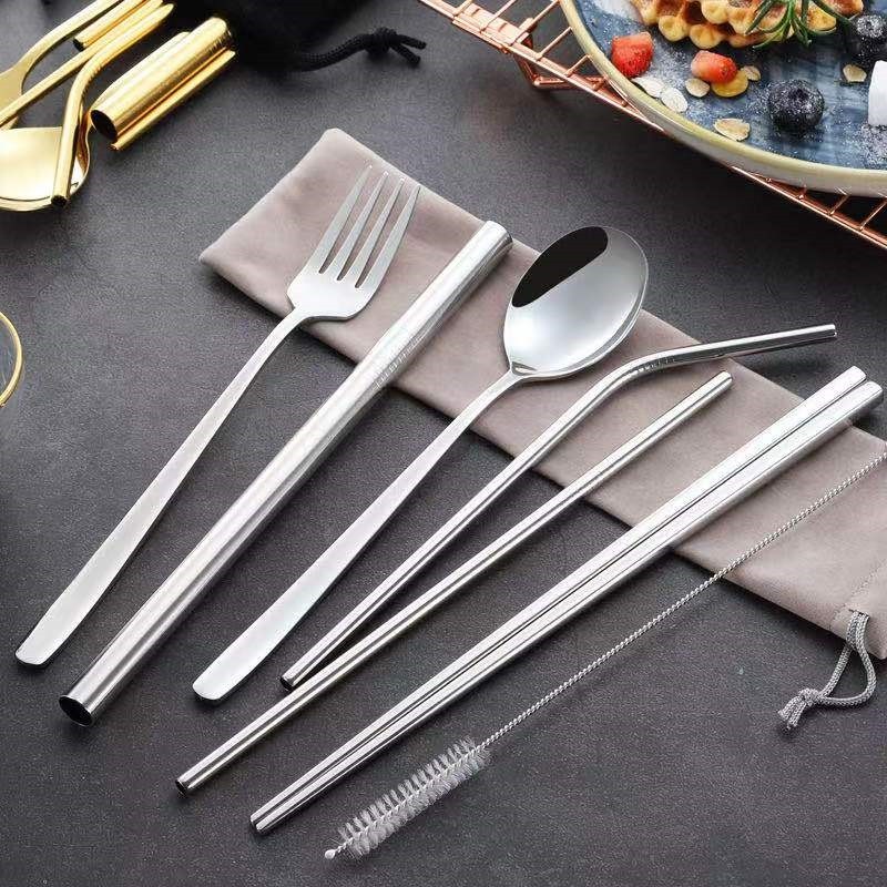 8 in 1 Set Alat Makan Korea Tebal Stainless Steel