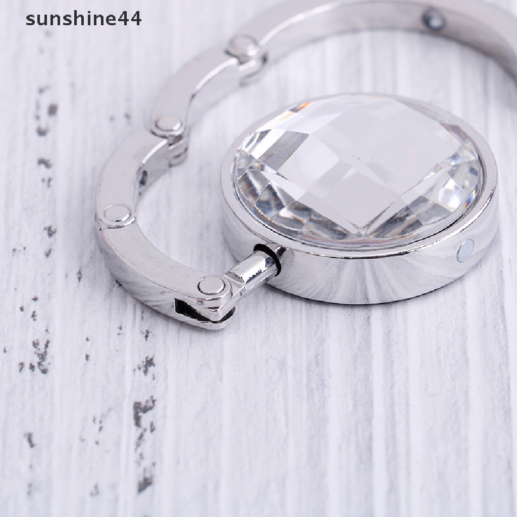 Sunshine Gantungan Tas Handbag Lipat Portable Bahan Alloy Dengan Hiasan Kristal  .