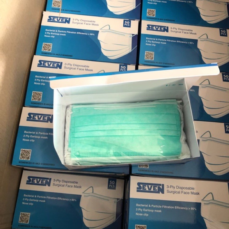 Masker Seven kemenkes 3ply (1 karton)