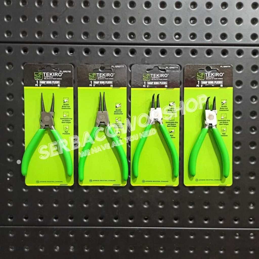Tekiro Paket Tang Spie Snap Ring BTE BTI STE STI 5 Inch Isi 4 Pcs Termurah Berkualitas
