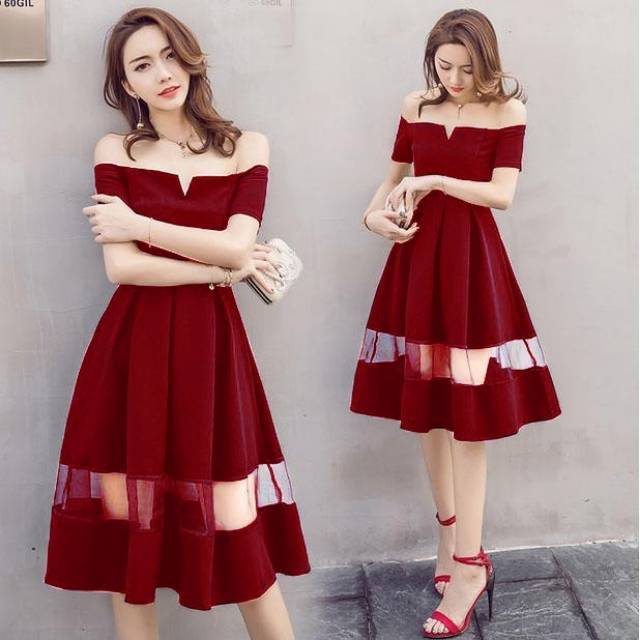 DRESS SUZUNE (Maroon | Hitam | Merah | Navy) || Casual dress lucu hangout murah