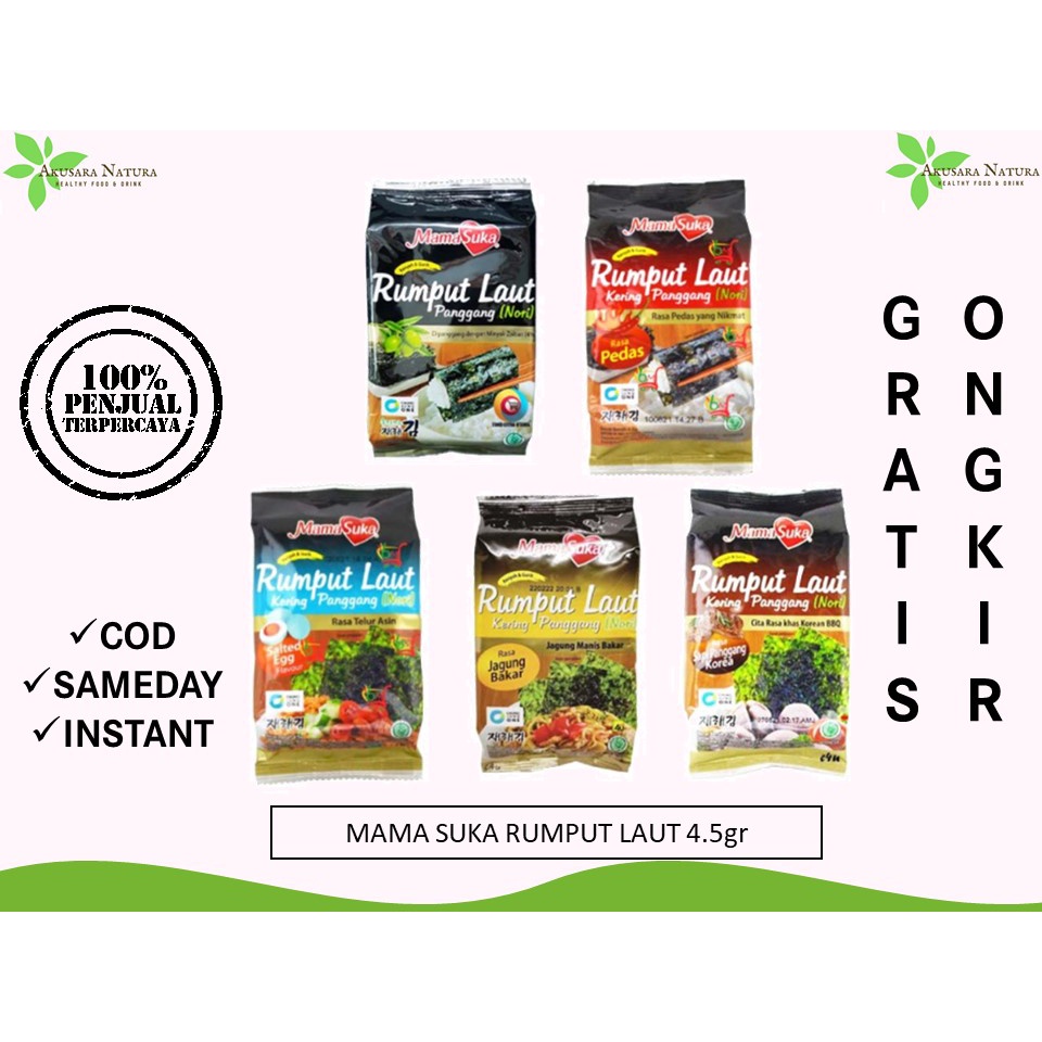 Mamasuka Rumput Laut 4.5gr isi 2 pcs [BISA COD | SAMEDAY | INSTANT]