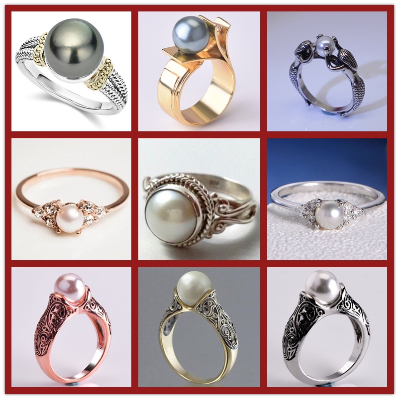 Cincin Mutiara Natural Bahan 925 Silver