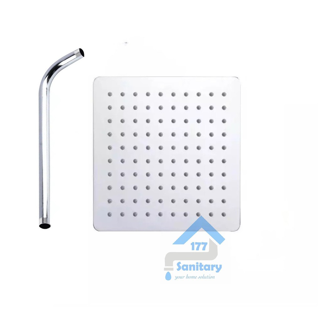 Wall Shower Tembok Stainless 8 Inch minimalis KOTAK 20cm  WS41- Shower Tembok rainfall stenlis Mandi Tanam stainles segi /A25