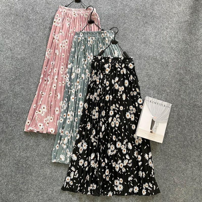 ROK PLISKET DAISY VARIAN WARNA CANTIK / ROK DENGAN MOTIF BUNGA CANTIK /ROK WANITA