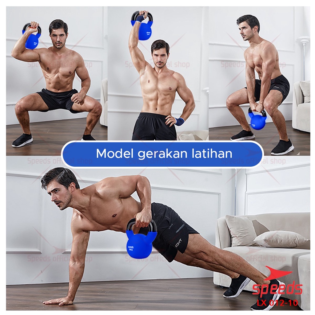 SPEEDS Dumbell Barbel Kettle Alat untuk Membuat Otot Tangan Yoga Barbell Gym 012-10 8kg