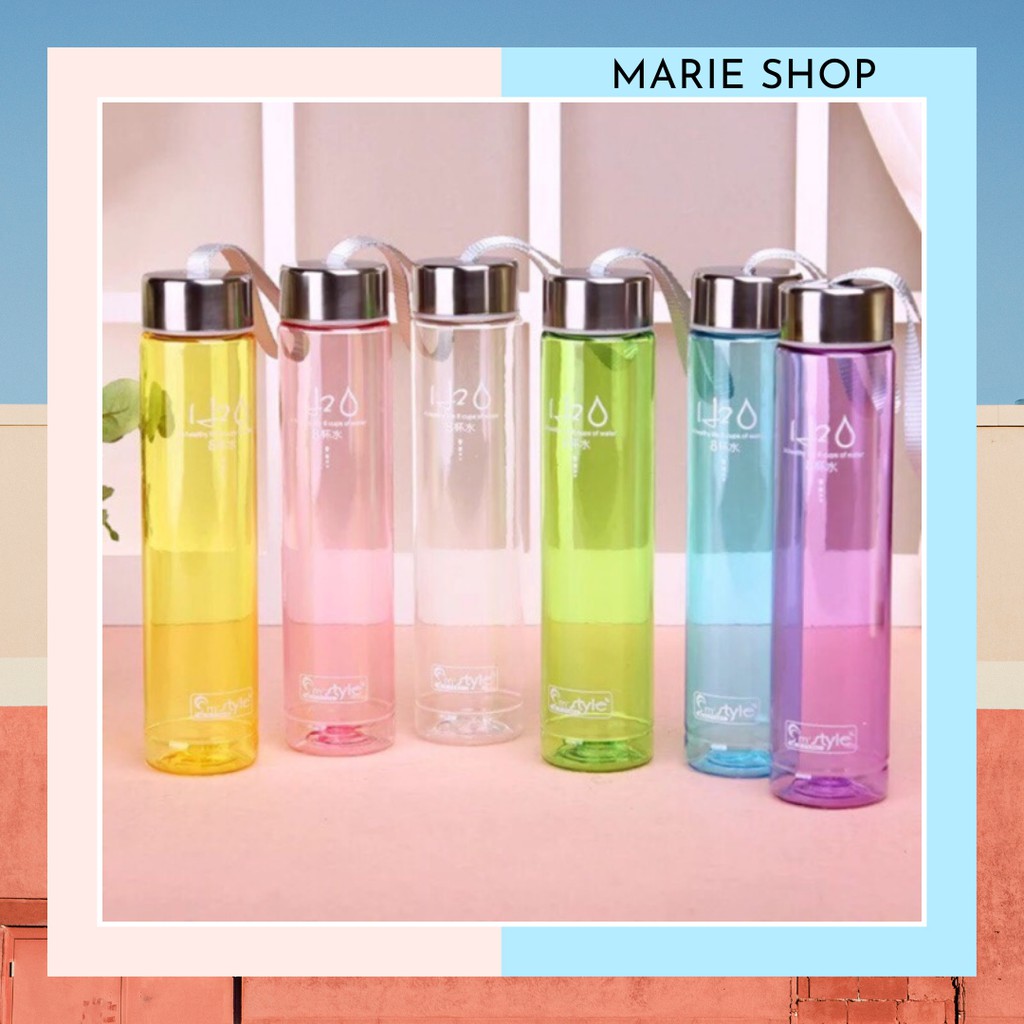 H2O BOTOL MINUM TRANSPARANT UNIK LUCU DEWASA ANAK TRAVELING BOTTLE