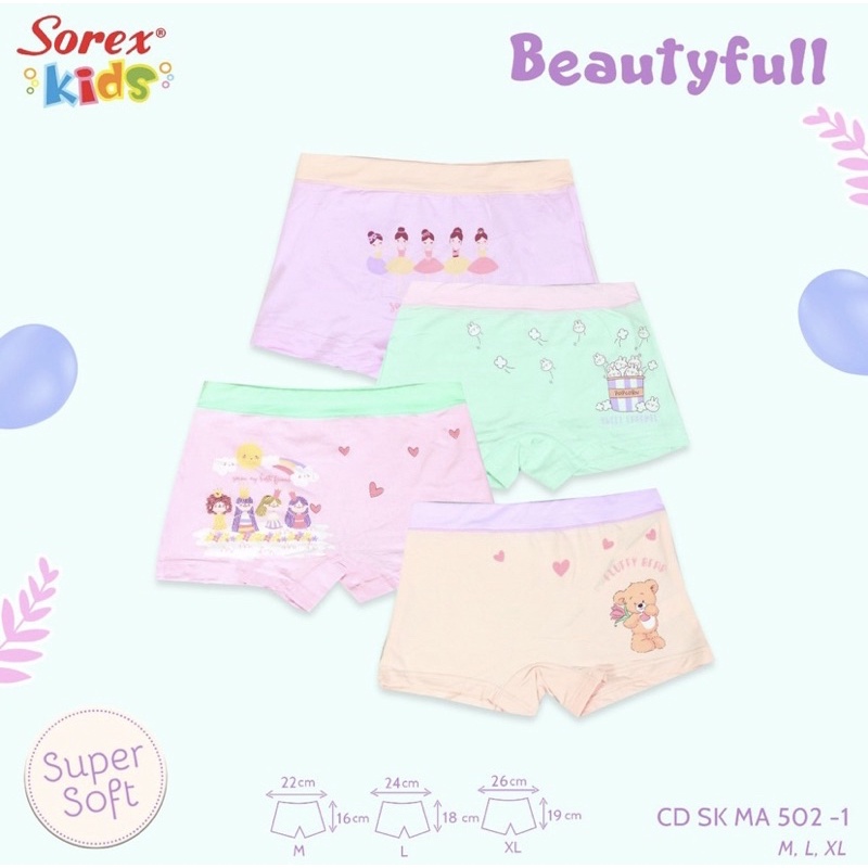 Celana Dalam CD Boxer Anak Super Soft Sorex MA501/502/552