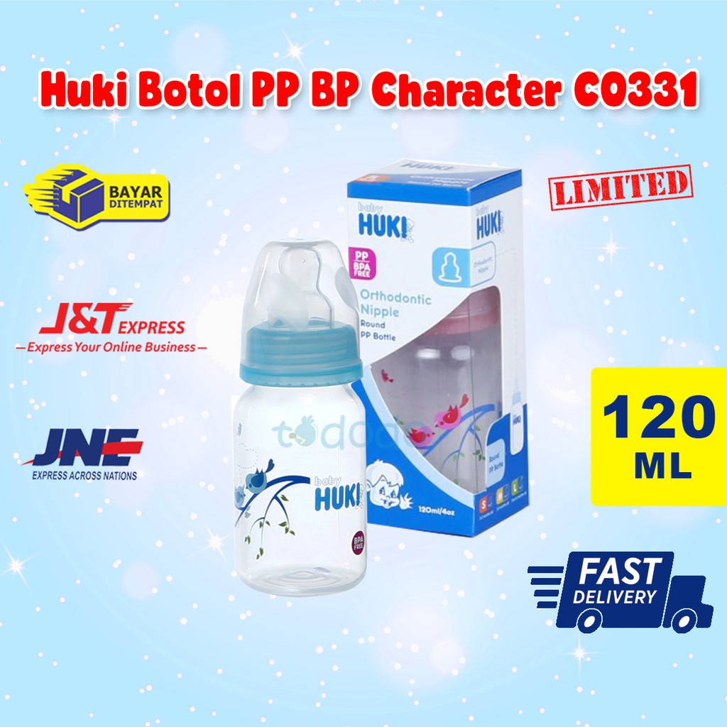 Botol Susu Bayi Huki Botol PP BP Character A 120ml C0331