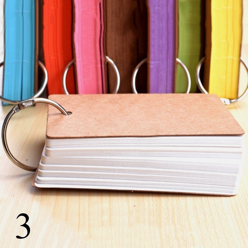 50 Sheets Memo Pad Binder Ring Easy Flip Flash Cards Study Cards