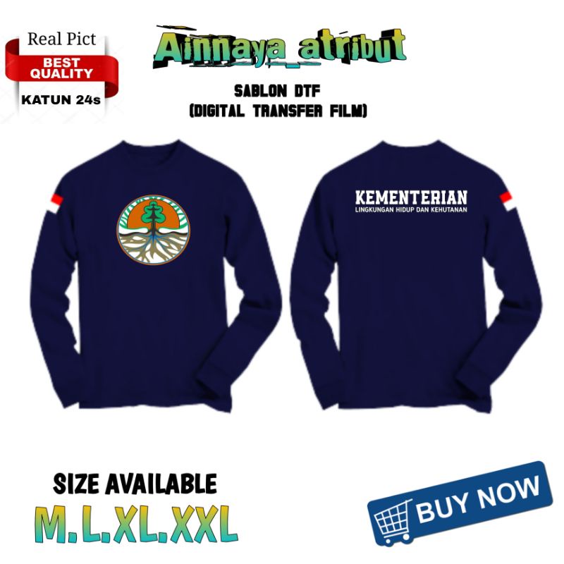 KAOS OBLONG KAOS CUSTOM KAOS KEMENETRIAN LINGKUNGAN HIDUP DAN KEHUTANAN/LHK