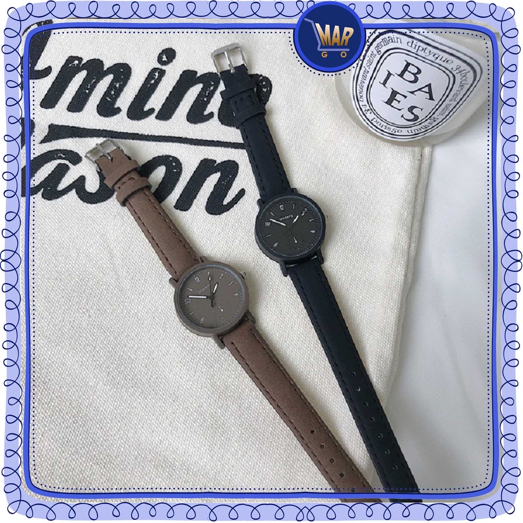 Jam Tangan Wanita Polos Jam Kulit PU Sintetis Jam Analog Jam Fashion Wanita