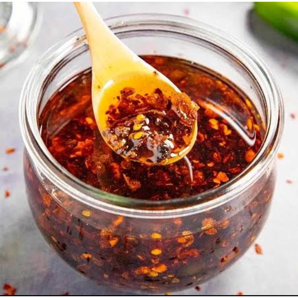 bumbu sambal pedas  hot chili oil extra lada untuk bumbu dimsum gyoza 200ml