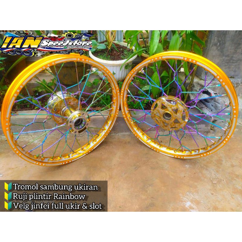 paketan velg ukir +tromol sambung ukir+ruji plintir
