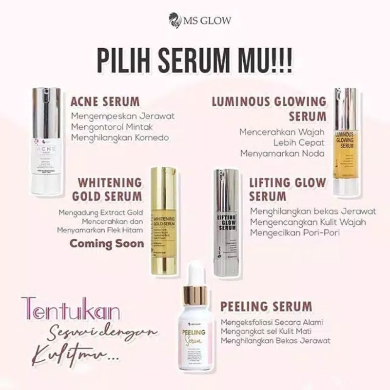 Serum Luminious MS Glow Original mencerahkan wajah menyamarkan noda