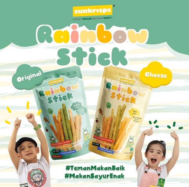 Sunkrisps Rainbow puff 50gr / Soes anak / Snack bayi / snack anak sunkrisps rainbow stick