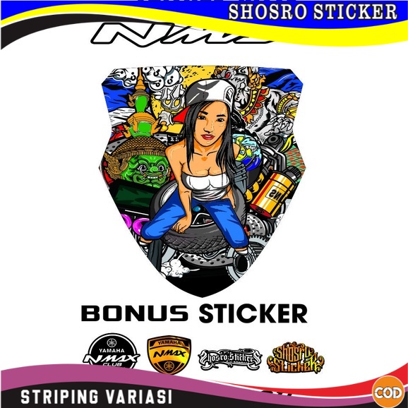 VARIASI STIKER VISOR STRIPING VARIASI DECAL VISOR NMAX LAMA MOTIF / STIKER VISOR NMAX PERTAMA  DECAL
