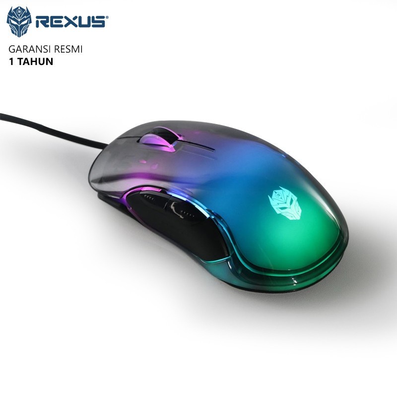 Rexus Bara X17 - Crystal RGB Macro Gaming Mouse