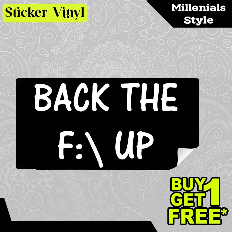 

Stiker Sticker Back The F Up Gambar Unik Desain Keren dan Kekinian Aesthetic Bahan Vinyl Satuan Anti Air