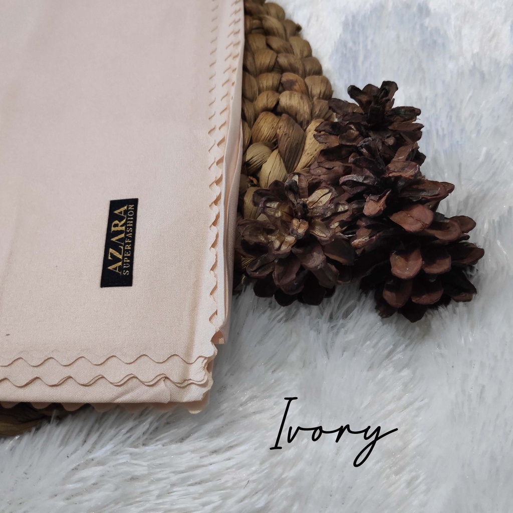 HIJAB AZARA VOAL LASERCUT, VOAL AZARA, JILBAB SEGI EMPAT AZARA VOAL LC, AZARA VOAL JAPAN LC-Ivory