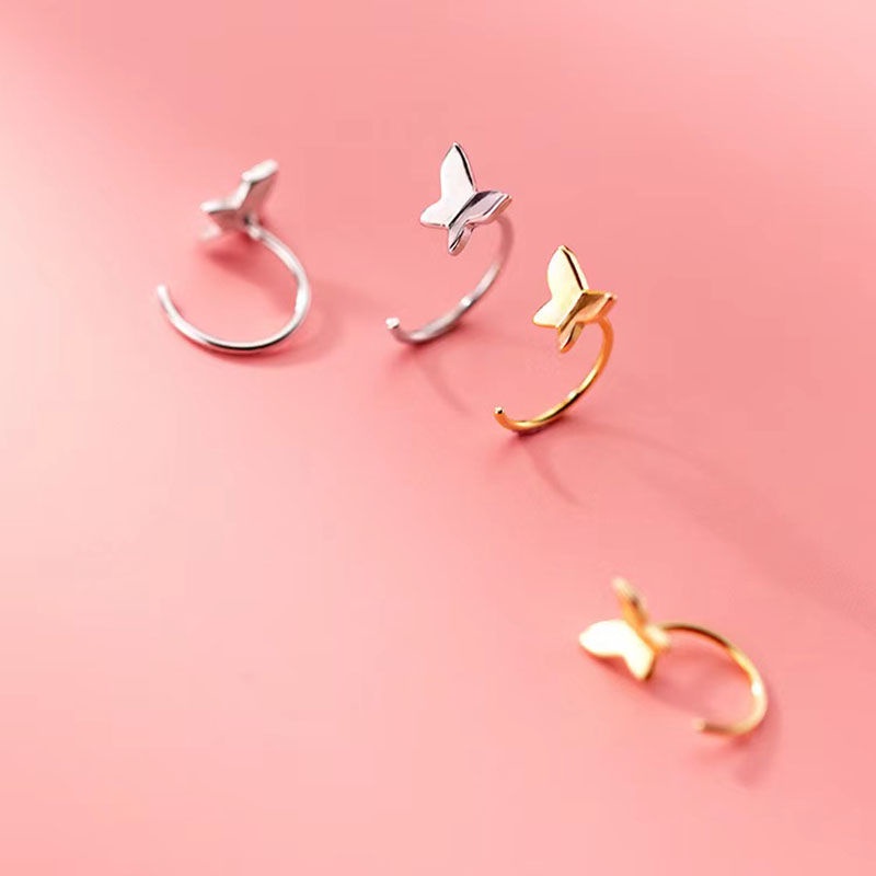 Kupu-kupu kancing wanita baru anting-anting anggun dan mungil sederhana in ear hook fashion Baru tem