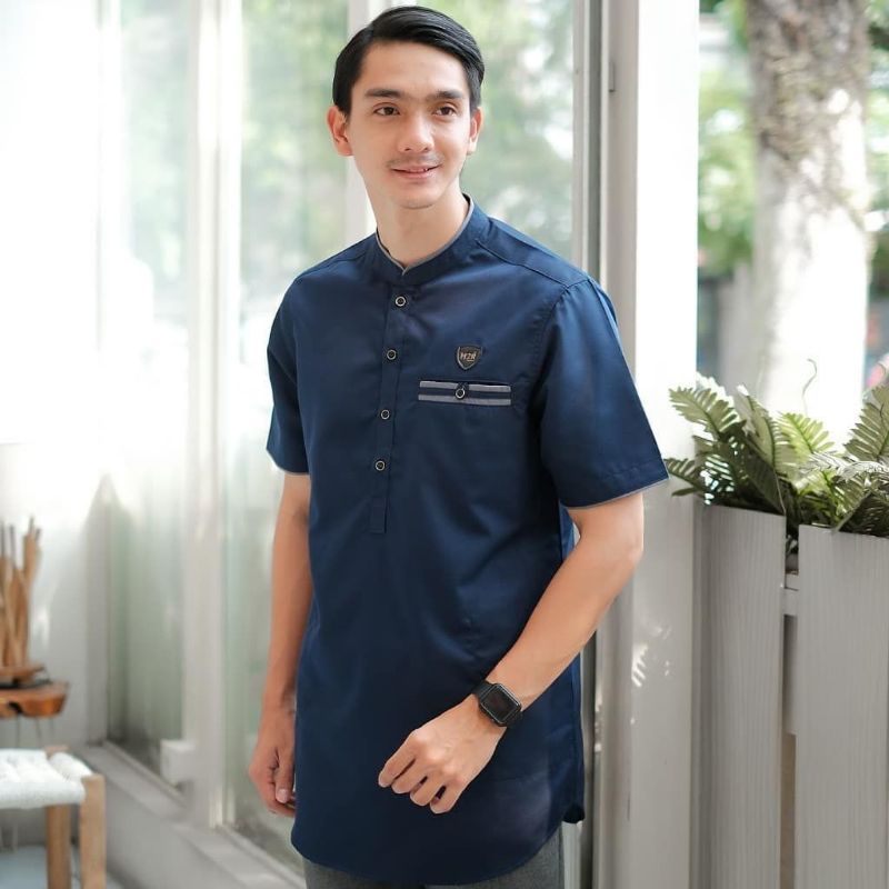 Baju Koko Kurta Dewasa Lengan Pendek Material Catton  Adem Serap