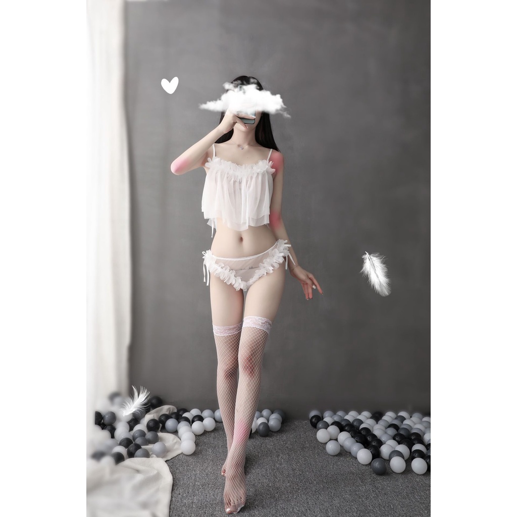 LI-146 lingerie pakaian dalam wanita lace lolita white renda putih classic cosplay