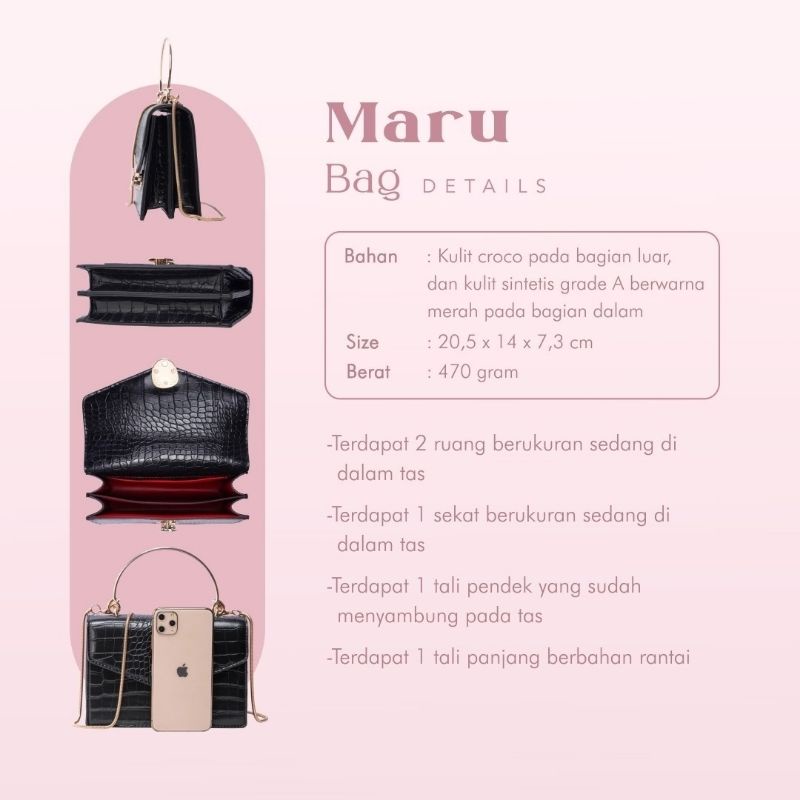 MARU BAG JIMS HONEY MARIE ORI TAS SELEMPANG WANITA IMPOR FASHION CEWEK KOREA SLING HANDBAG MURAH EASY OPEN