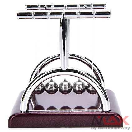 Balance Ball Pajangan Meja Pendulum Newton Model T Size S - LX013 Warna Coklat