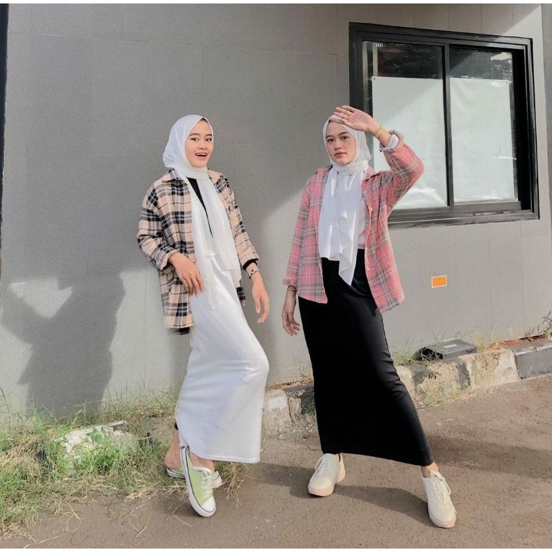 Rok Span Plisket, Rok Span Pleated, Via Skirt Rok Midi Skirt, Rok Plisket Lidi Premium Hyget