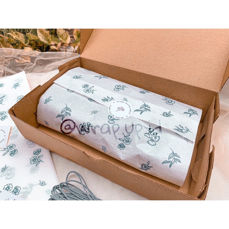 

wrapping paper tissue paper kertas packaging putih doorslag enchanted forest set isi 10 lembar