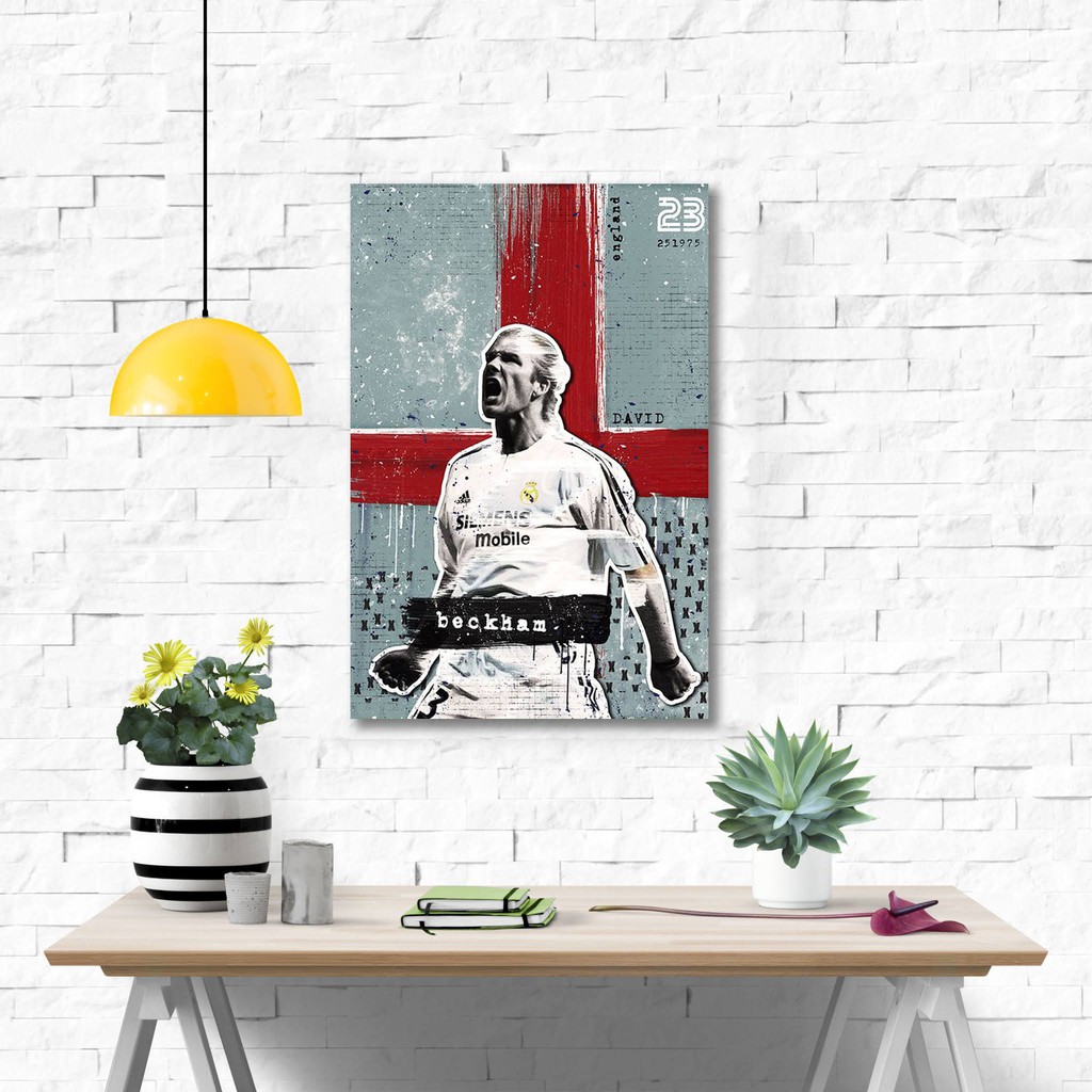 Poster kayu pajangan kamar - David Robert Joseph Beckham