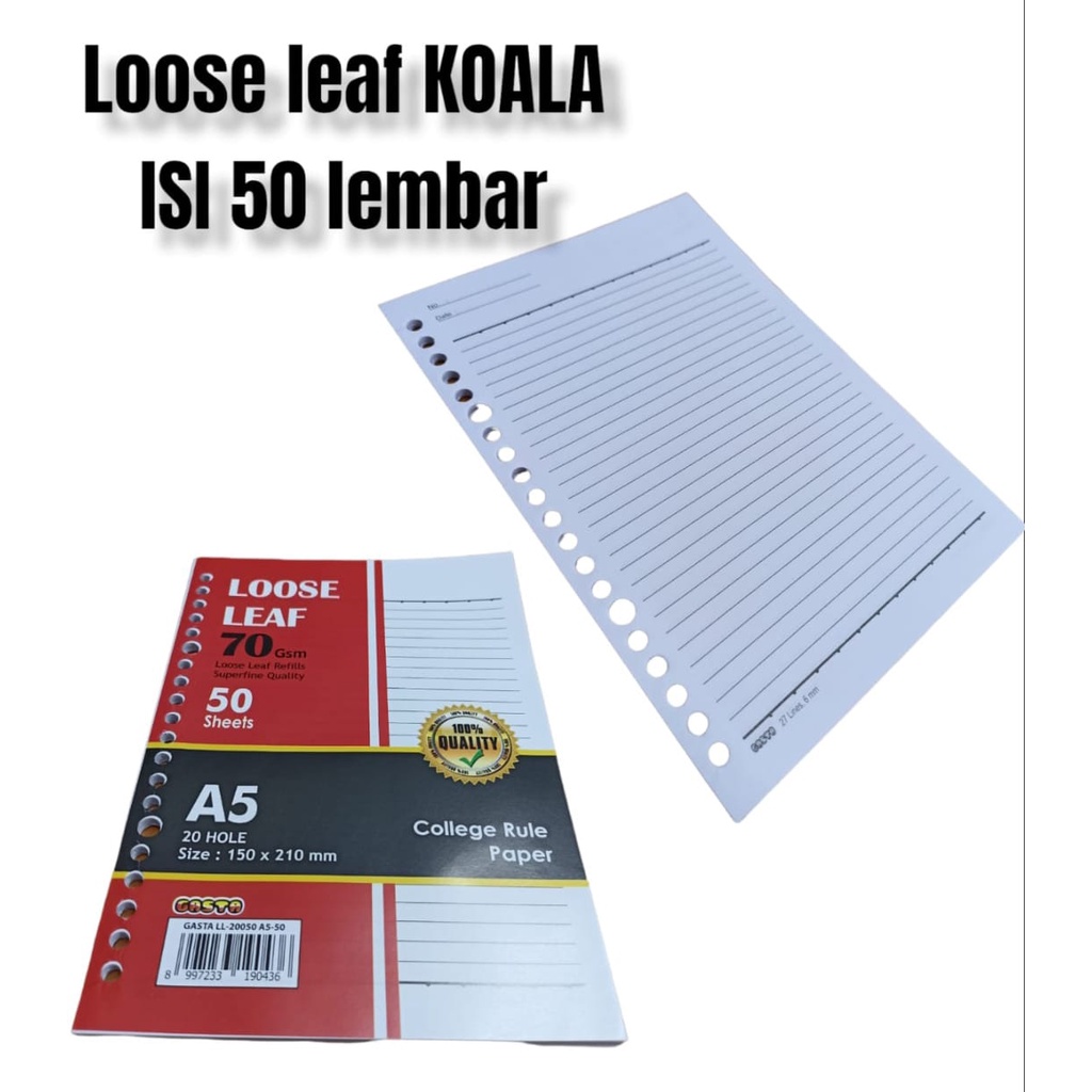 Jual Loose Leaf Koala A Lembar Isi Refill Kertas File Shopee Indonesia