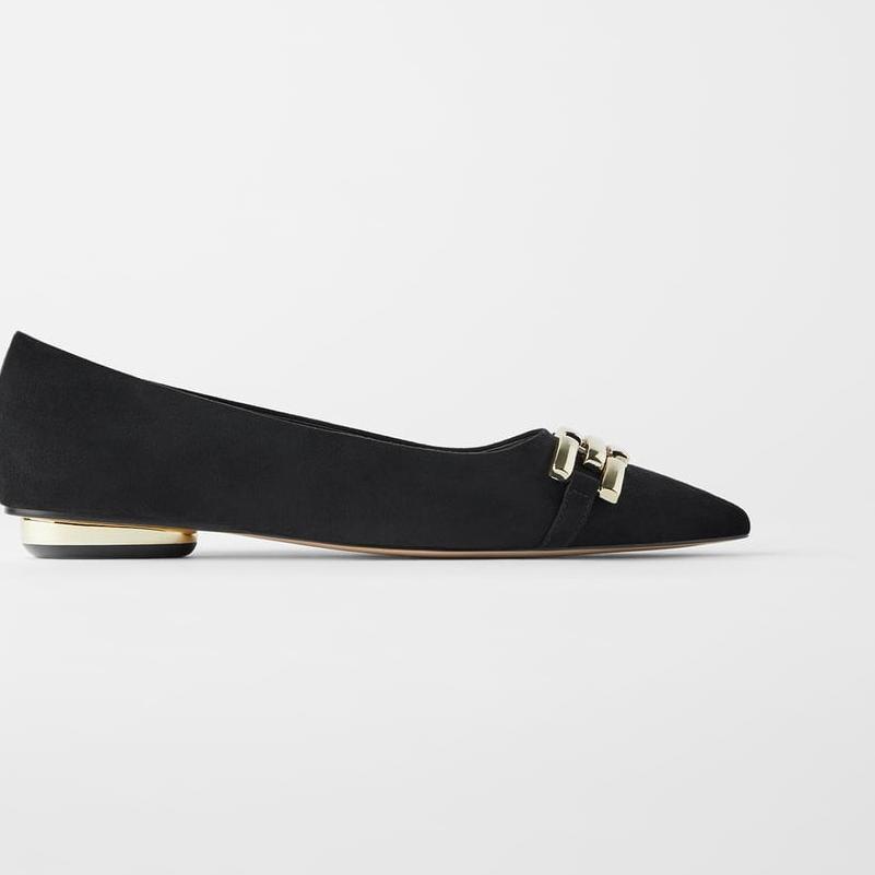 ▲ Zara Balerina Suede Flats 821 ➸