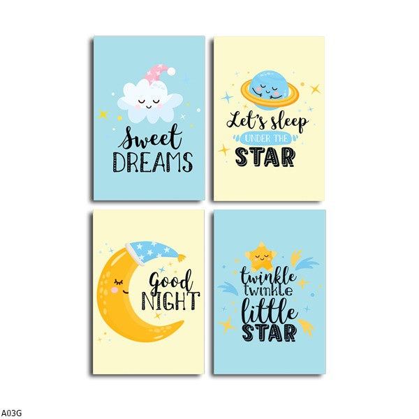 Hiasan Dinding / Wall Decoration 13,5cm X 20cm Tema Good Night A03G