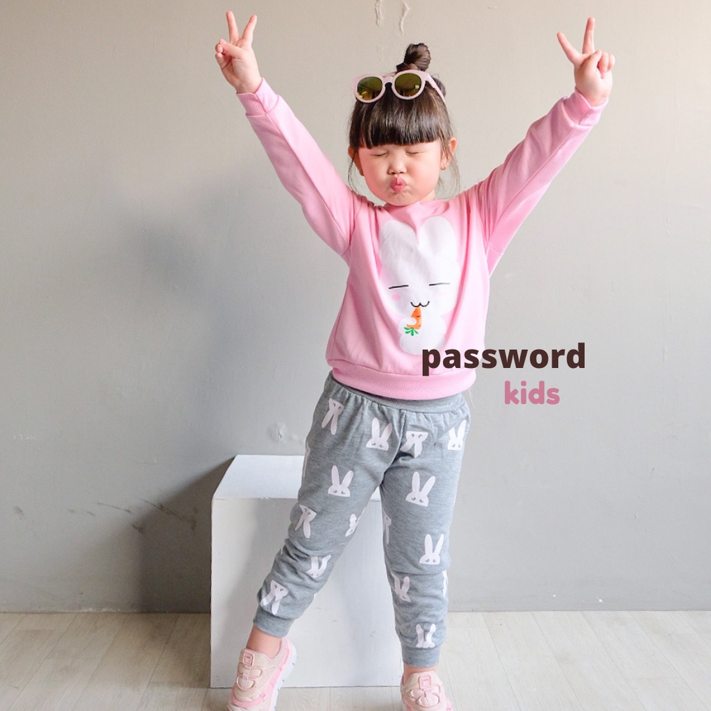 HappyOliver PASSWORD LUSTY BUNNY Setelan Sweater 1 - 7 Tahun Baju Anak BerKualitas PART 2