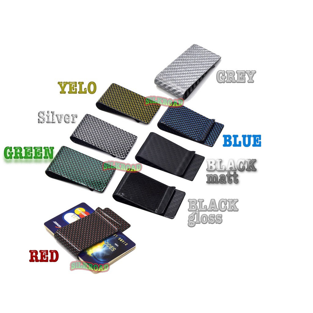 dompet Money clip fiber carbon serat