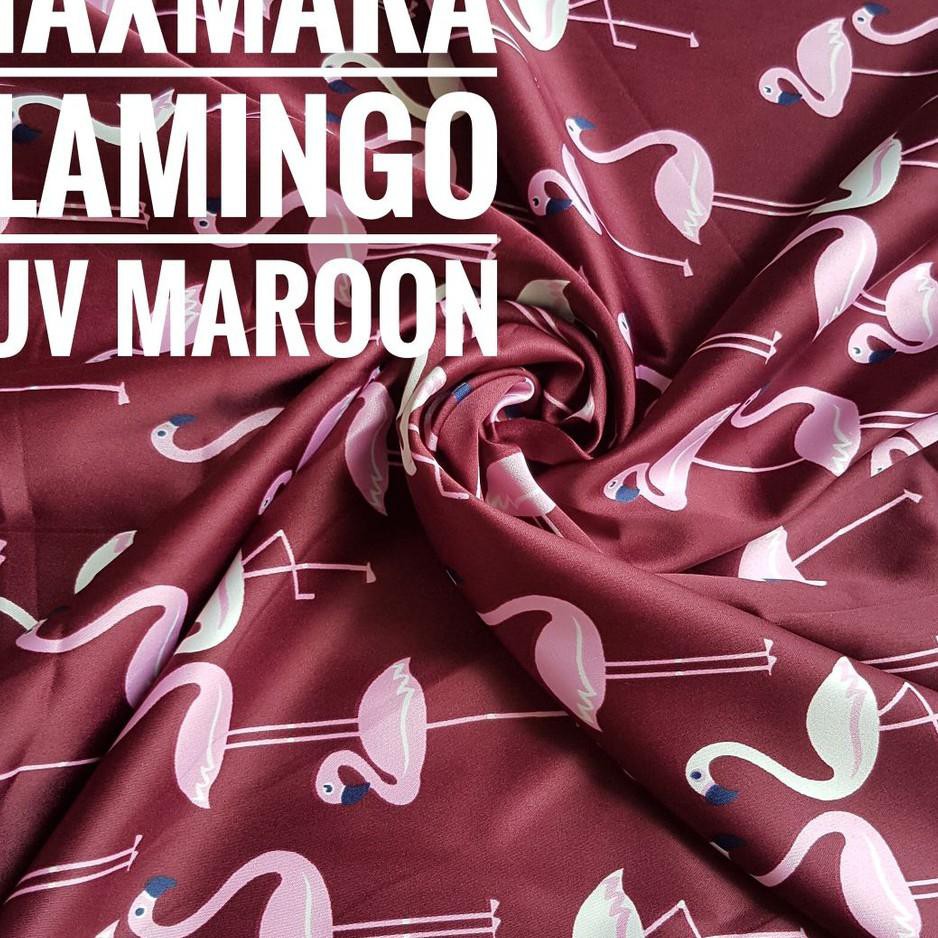 G O  LAST STOCK Kain Meteran Maxmara Flamingo Luv Maroon (0.5M)