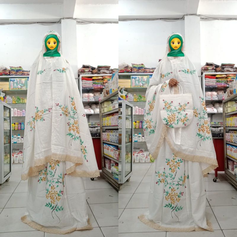 (GRATIS TAS) MUKENA CANTIK SANTUNG RAYON PREMIUM / BATIK CAP JUMBO ASLI PEKALONGAN / RAYON BALI / PERLENGKAPAN SHOLAT / ADEM BERKUALITAS