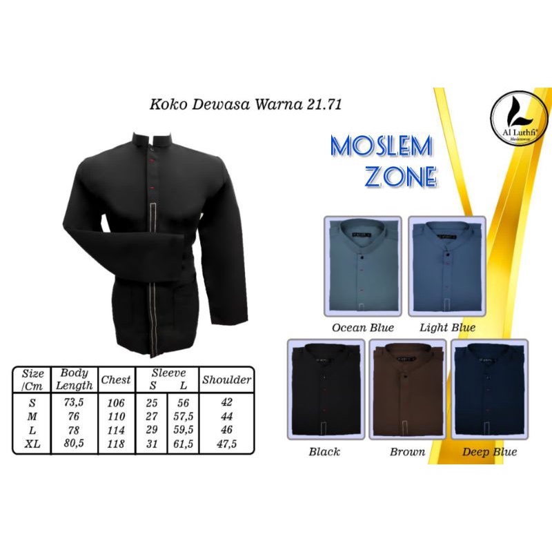 Baju Koko Al-Luthfi Warna Lengan Panjang