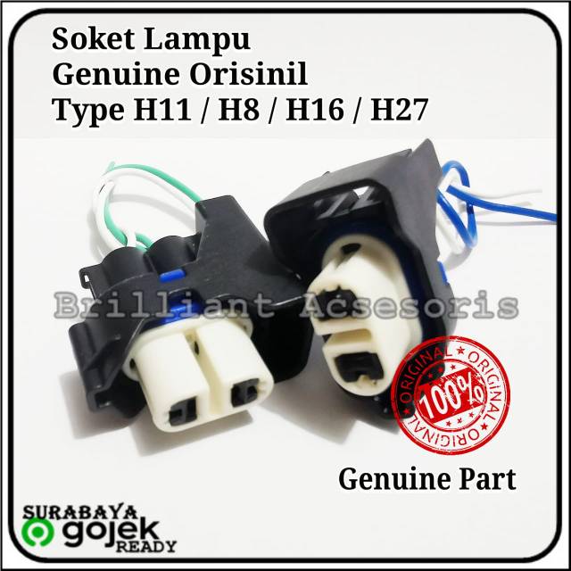 Soket Lampu Bohlam Halogen Original - Harga Set 2pc - H11 / HB4