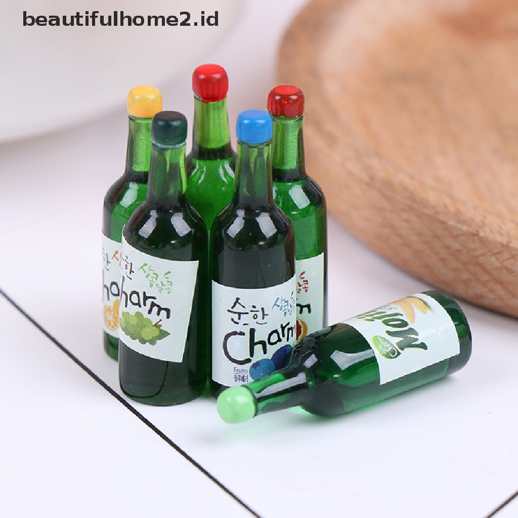 Beautifulhome2. Buku Literatur Dalam Bahasa MandarinId 5pcs Miniatur Botol Jus Buah Skala 1: 12 Untuk Aksesoris Dapur Rumah Boneka