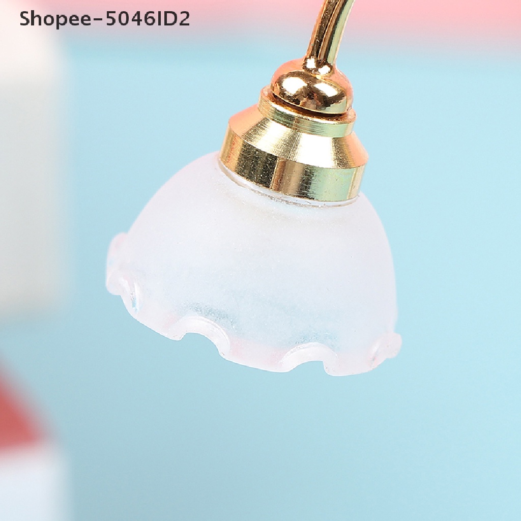 Shopee-5046id2 Mainan Miniatur Lampu LED + Cover Bunga Untuk Aksesoris Rumah Boneka 1: 12