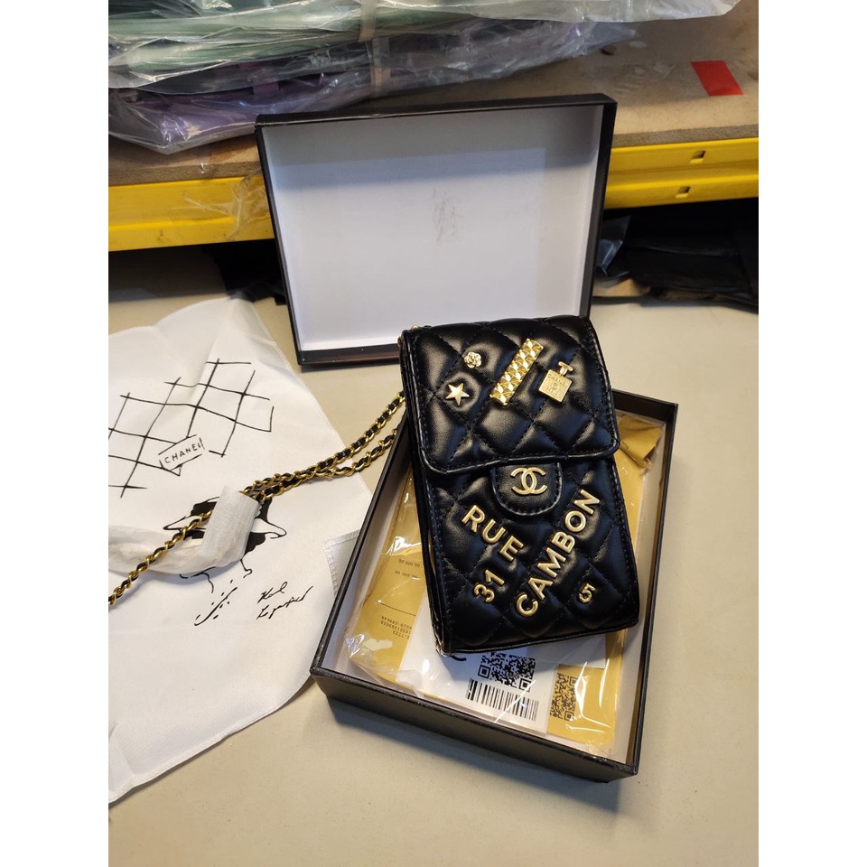 TAS HANDPHONE / SLING BAG HP CHANEL WANITA TERBARU KEKINIAN HITS VIRAL KULIT TEBAL BAGUS